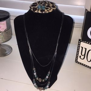 🛍🛍Gunmetal turquoise 4 layer necklace set🛍🛍